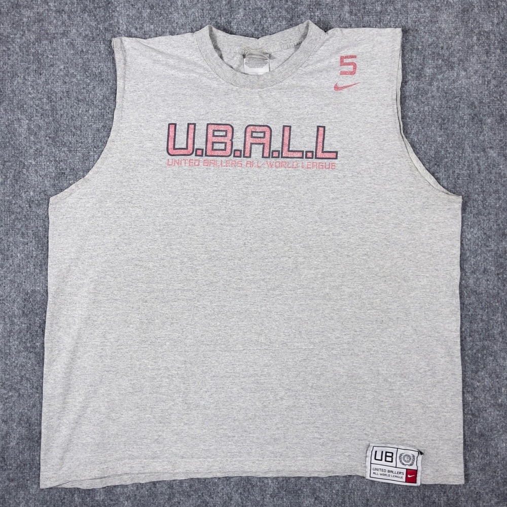 Nike United Ballers Sleeveless Shirt Mens XL Gray U.B.A.L.L. Muscle Tee Athletic